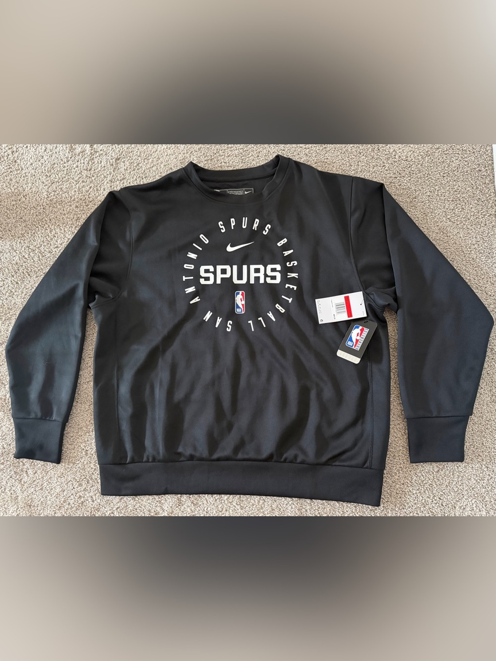 *NEW* NBA SAN ANTONIO SPURS 2024 SWEATSHIRT NIKE FV0461-010 BASKETBALL Sz L